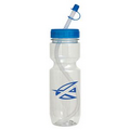 22 Oz Translucent Bike Bottle w/ Straw Tip Lid